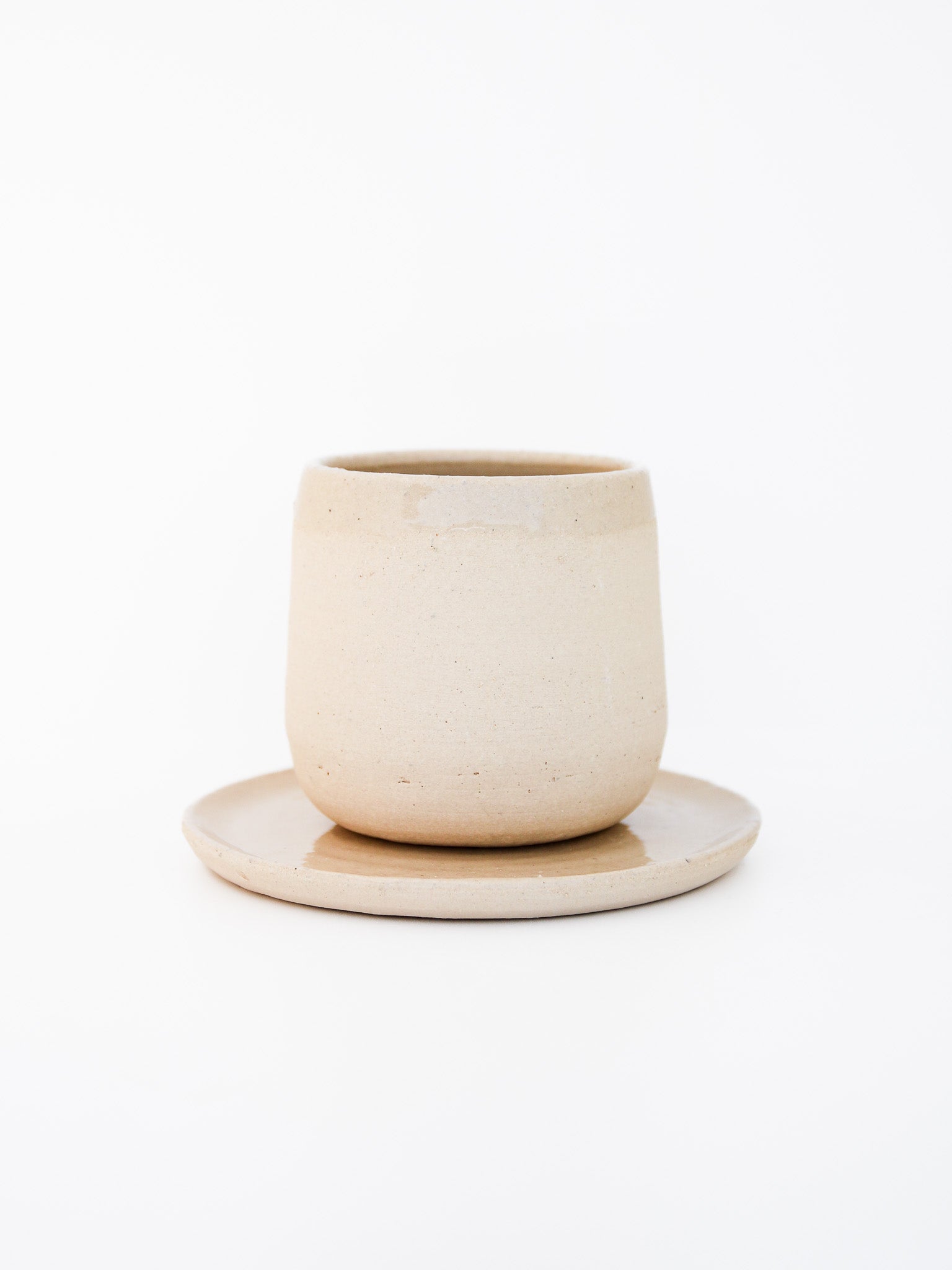 Tas en onderbordje ruw beige