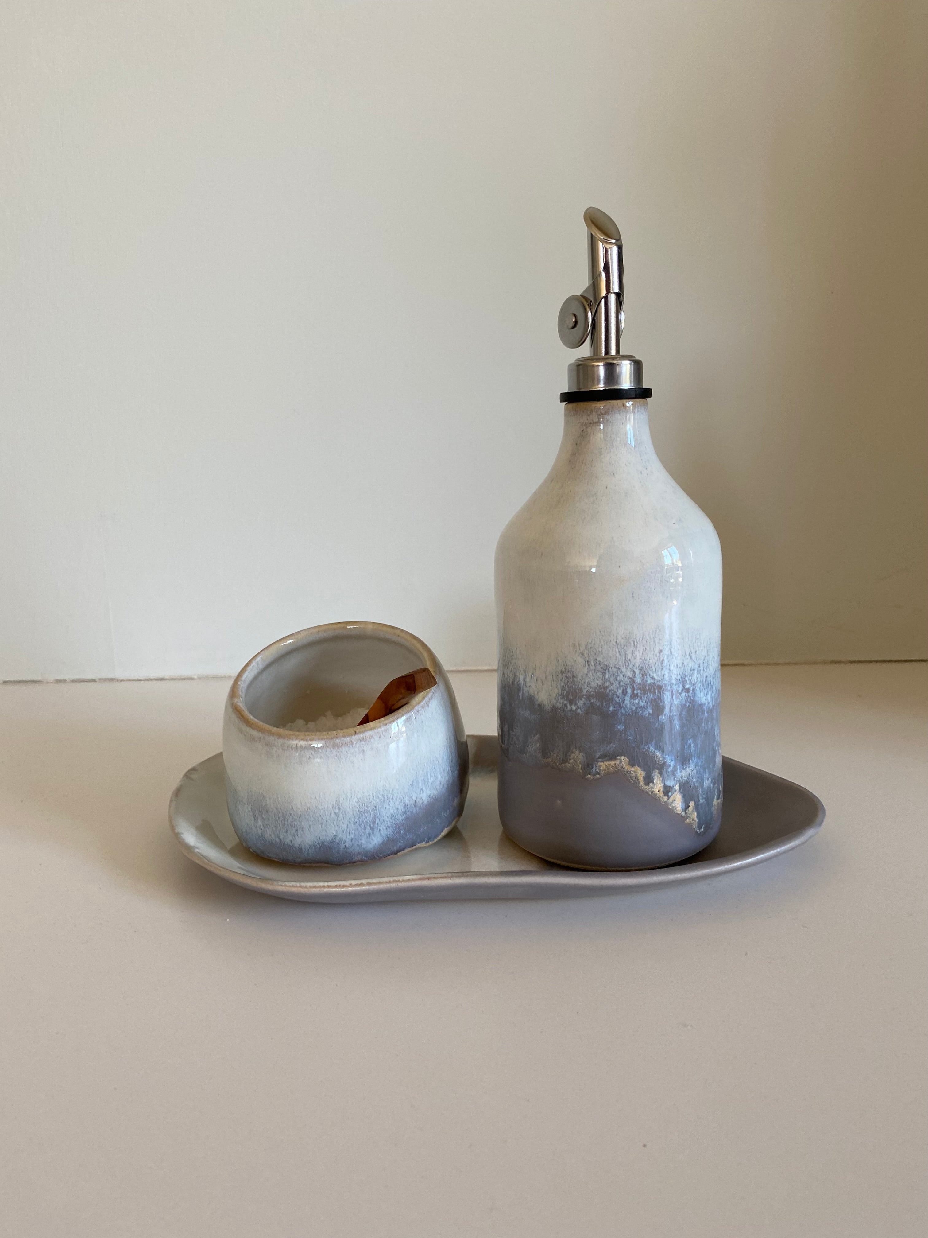 Olie en zout set "Grey Matt"