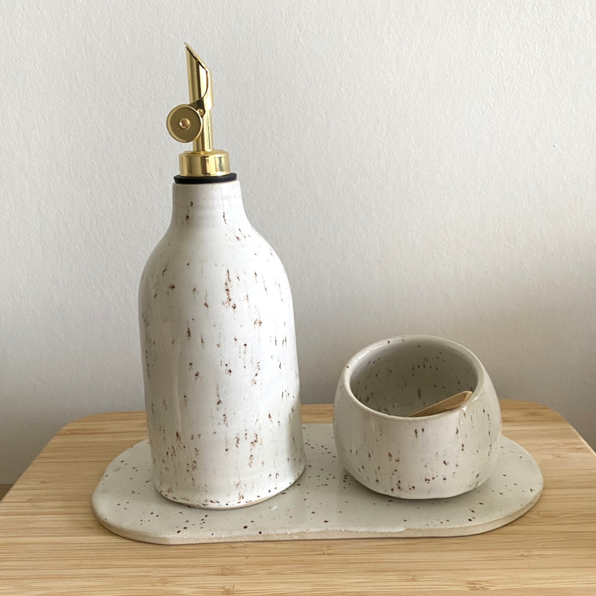 Oil and salt set White Speckled