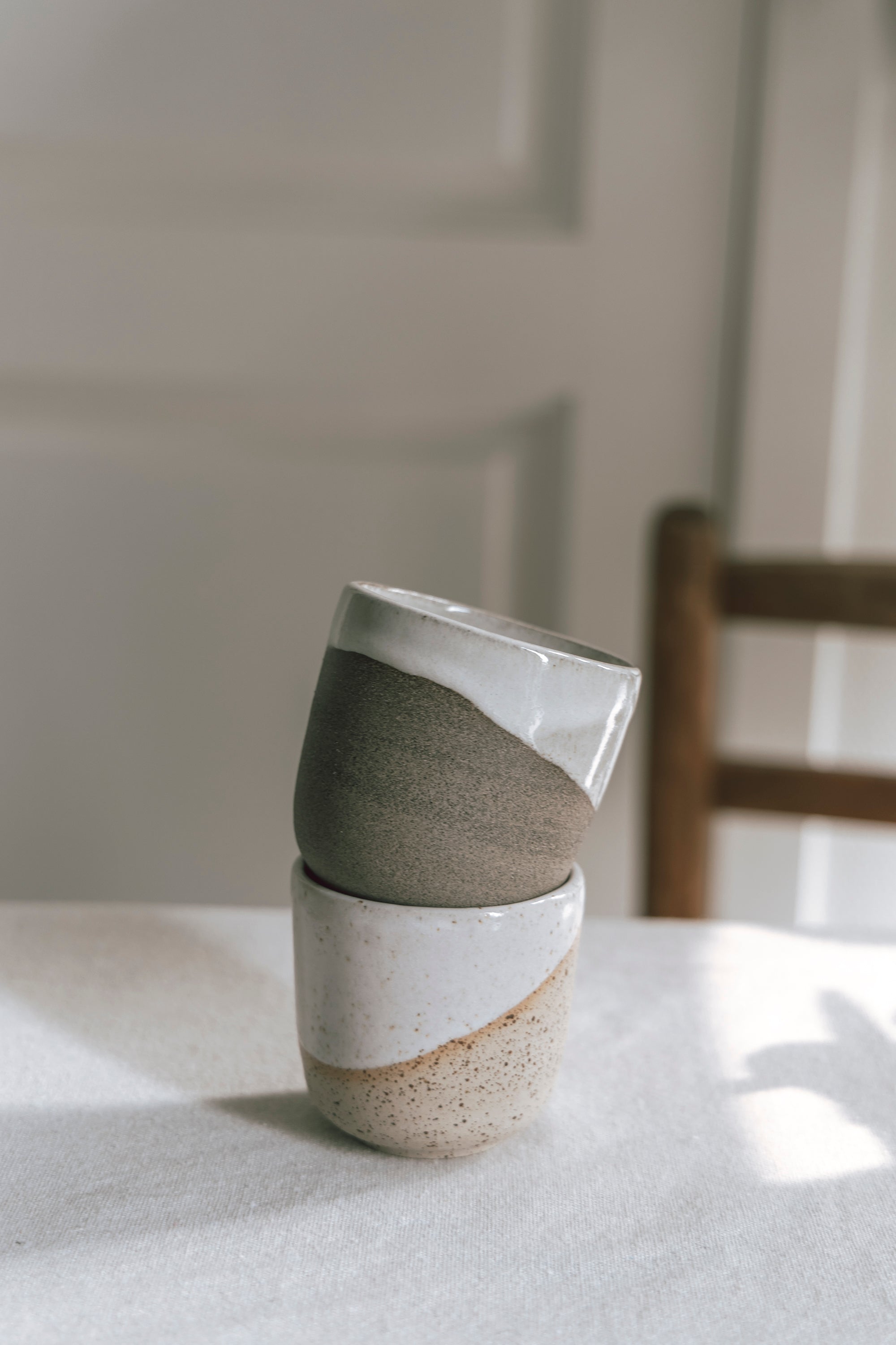 Half-en-half tas grijs