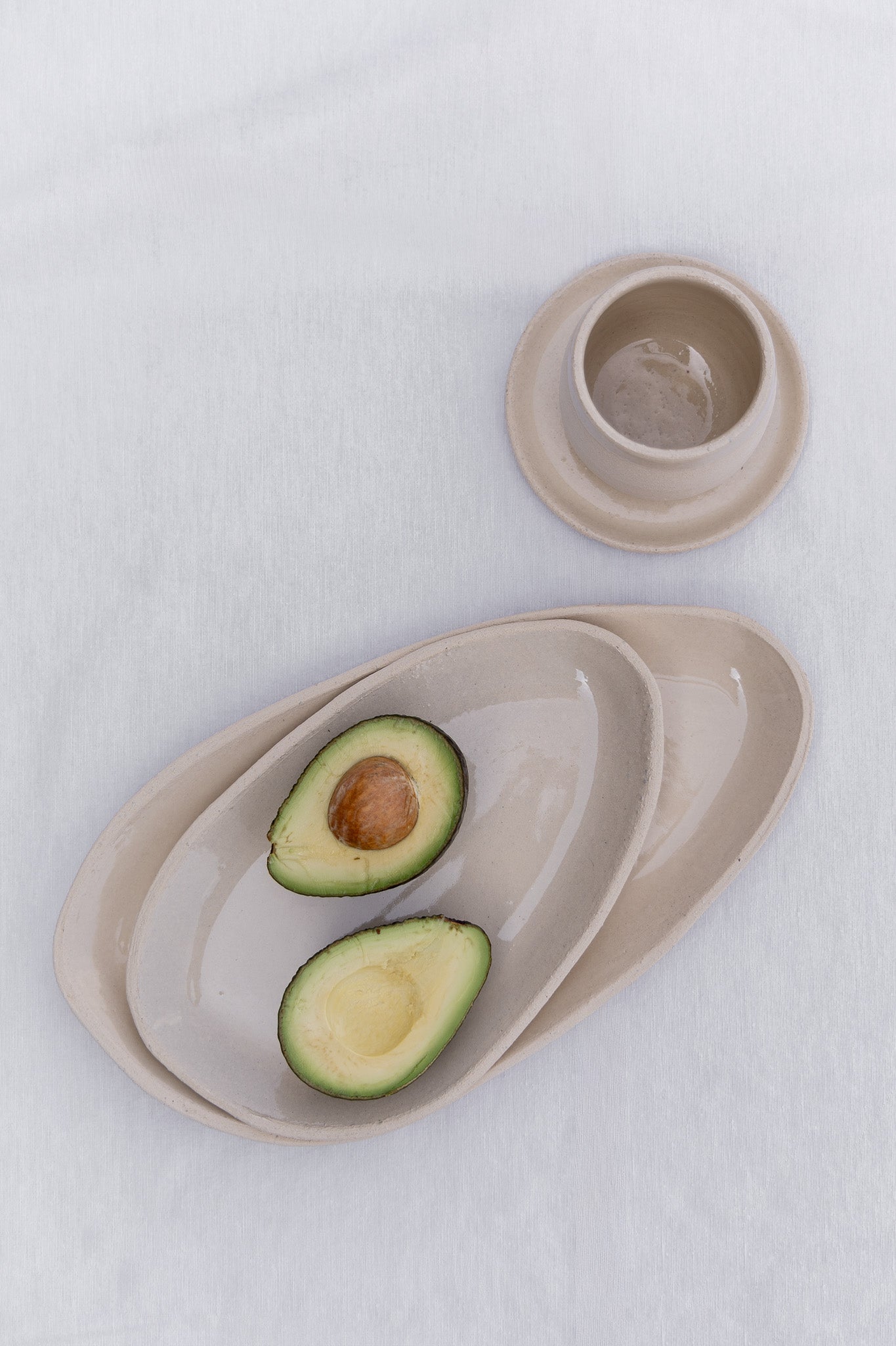 Serveerbordjes ruw beige